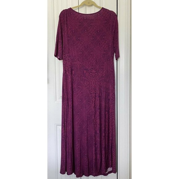 Soft Surroundings Purple Dress Midi Boho Flowy Viscose Short Sleeve Large 2CK34 - Picture 7 of 10